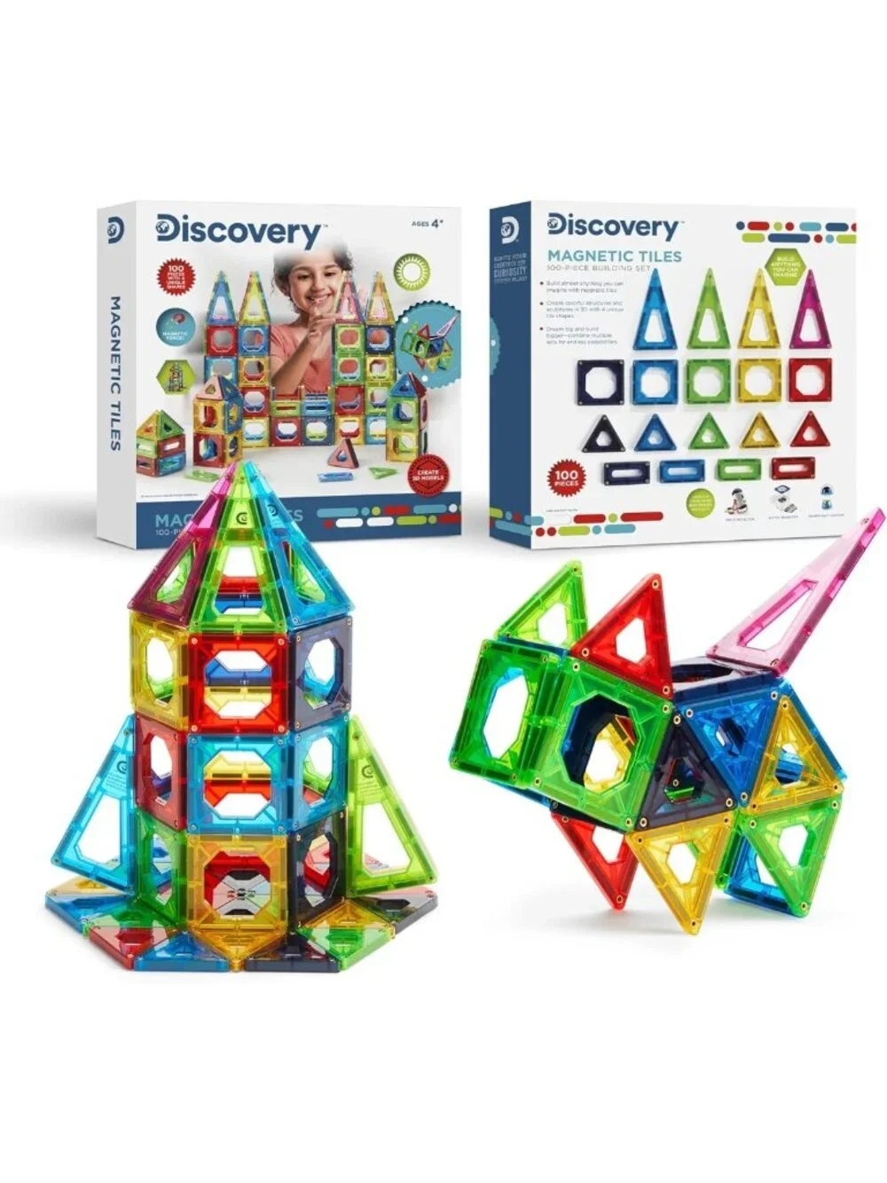 100-Piece 3D Magnetic Tiles Set | STEM Educational Toy for Kids 4+ | Building